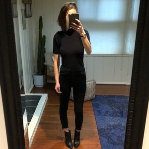 Vintage sweater turtleneck short sleeve top (S/M)